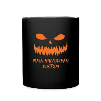 Mein Halloween Party Kostüm Kürbis Gesicht - Tasse einfarbig - Schwarz - Vorne