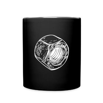 Grand écrou à vis avec surface vintage - Mug uni - noir - Devant