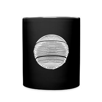 Sphère de planète géométrique avec rayures - Mug uni - noir - Devant