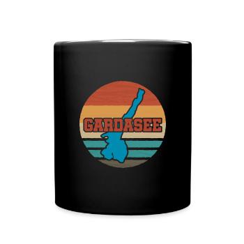 Lake Garda Holiday Retro - Full Colour Mug - black - Front