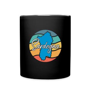Sardinia Retro - Full Colour Mug - black - Front