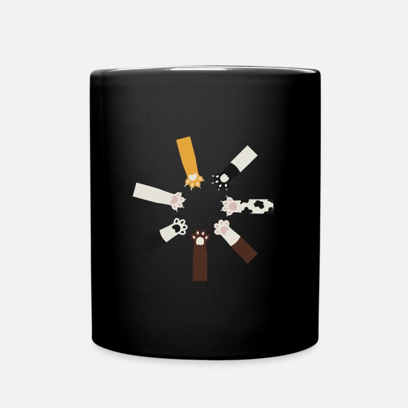 Katze lustiges - Tasse einfarbig - Schwarz