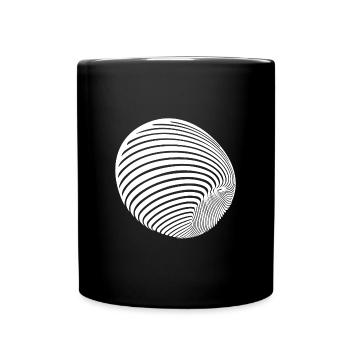 Geometric ball roll with stripes - Full Colour Mug - black - Front