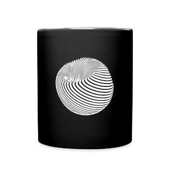 Corps sphérique géométrique avec rayures - Mug uni - noir - Devant