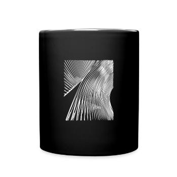Abstrakte gebogene Kurven Linien - Tasse einfarbig - Schwarz - Vorne