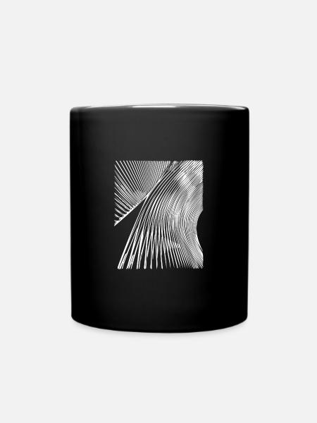 Abstract curved curves lines - Full Colour Mug - black