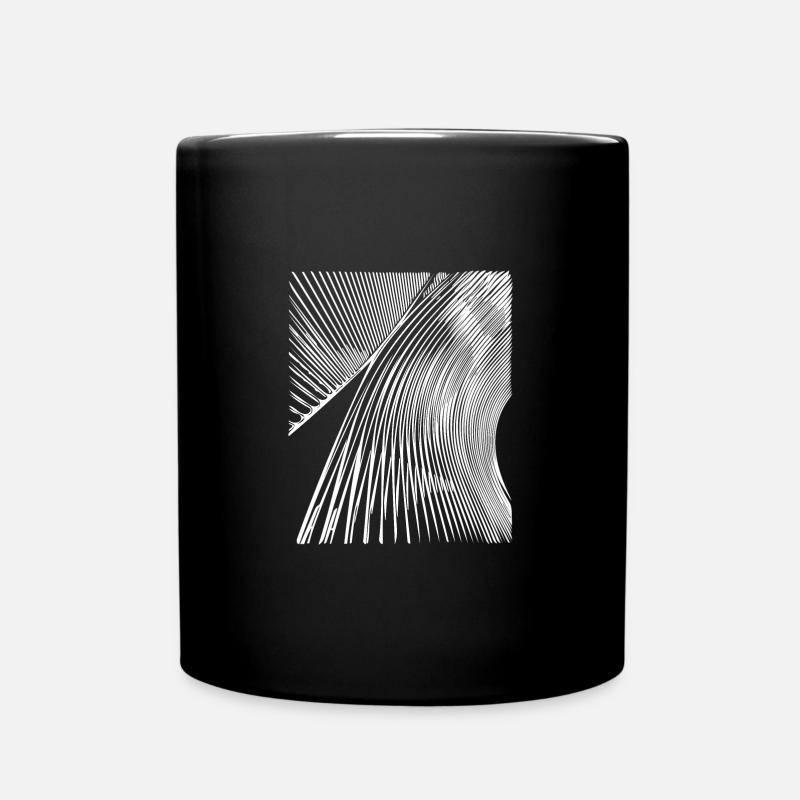 Abstract curved curves lines - Full Colour Mug - black