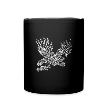 Eagle in grabbing flight for bird lovers and falconers - Full Colour Mug - black - Front