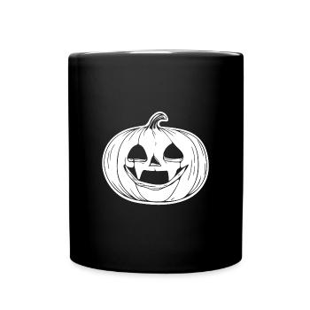 Visage de citrouille - Grimace de citrouille effrayante - Mug uni - noir - Devant