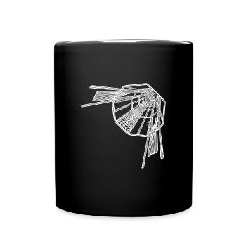 Geometrische Tunnel Linien Unendlichkeit Optik - Tasse einfarbig - Schwarz - Vorne