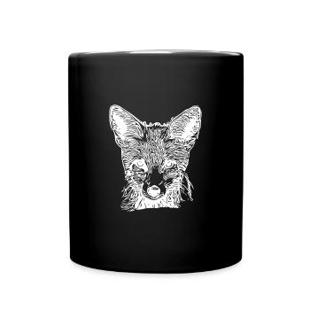 Dessin mignon de jeune renard - Mug uni - noir - Devant
