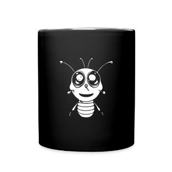 Petite abeille mignonne et souriante - Mug uni - noir - Devant