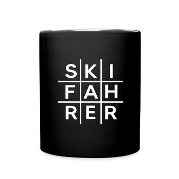 skifahrer alpin ski pulverschnee carver - Tasse einfarbig - Schwarz - Vorne