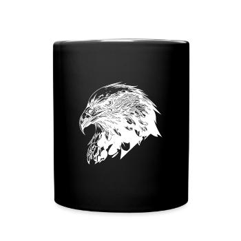 Eleganter Adler in Vintage Tribal Tattoo Style - Tasse einfarbig - Schwarz - Vorne