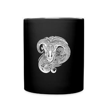 Élégant Capricorne Vintage Tribal Tattoo - Mug uni - noir - Devant