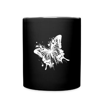 Élégant papillon à l’encre vintage - Mug uni - noir - Devant