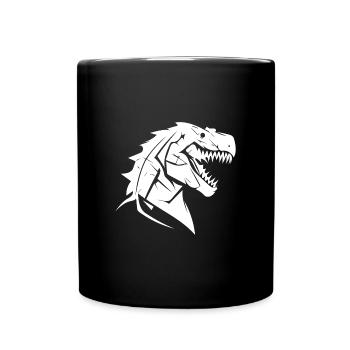 Grimmiger T-Rex Dinosaurier Tattoo Design - Tasse einfarbig - Schwarz - Vorne