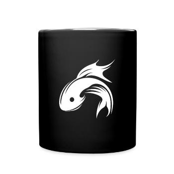 Fish Portrait Tattoo - Full Colour Mug - black - Front