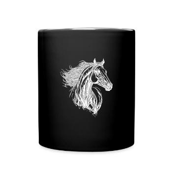 Etalon à crinière élégante dans le vent Portrait de cheval - Mug uni - noir - Devant