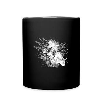 Offroad Racing Motorcycle Splash Style - Full Colour Mug - black - Front