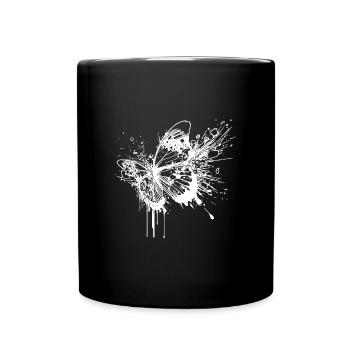 Élégant Vintage Tattoo Splash Butterfly - Mug uni - noir - Devant