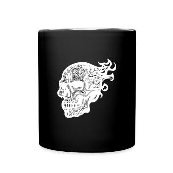 Burning Tattoo Fire Skull - Full Colour Mug - black - Front