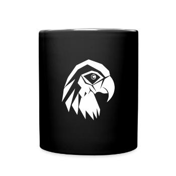 Perroquet Polygone Portrait Dessin d’oiseau - Mug uni - noir - Devant