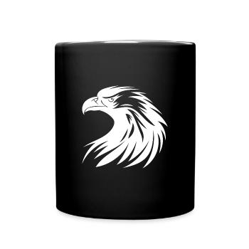 Beautiful Eagle Logo in Tattoo Style - Full Colour Mug - black - Front
