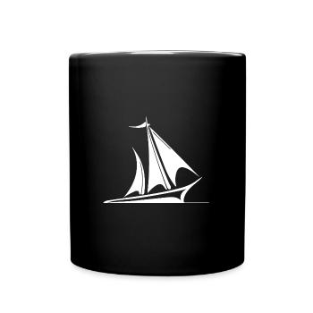 Voilier avec voile pour capitaines et skippers cool - Mug uni - noir - Devant