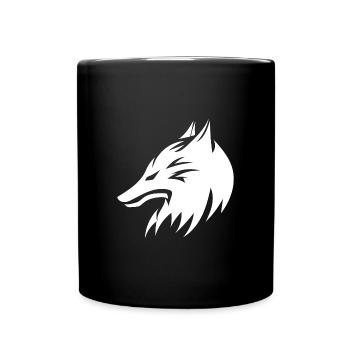 Style de tatouage de portrait de tête de loup - Mug uni - noir - Devant