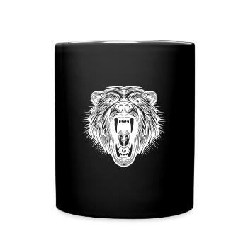 Tête d’ours en colère avec des dents pointues - Mug uni - noir - Devant