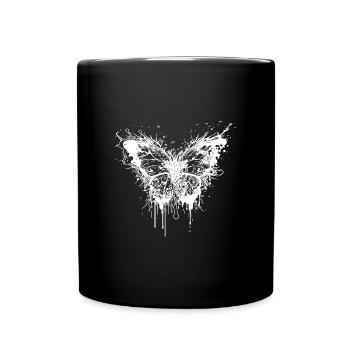 Elegant Vintage Tattoo Style Butterfly - Full Colour Mug - black - Front
