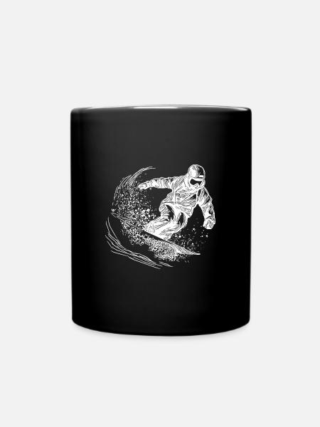 Pulverschnee Skifahrer Offroad Outdoor Style - Tasse einfarbig - Schwarz