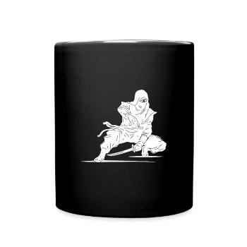 Kraftsport Warrior Style Freizeit Ninja Athlet - Tasse einfarbig - Schwarz - Vorne