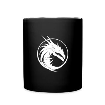 Vintager Tattoo Drache Kreis Logo Schuppenkleid - Tasse einfarbig - Schwarz - Vorne
