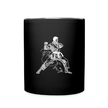 Karate Anzug Tattoo Dojo Style Kampfgeist - Tasse einfarbig - Schwarz - Vorne