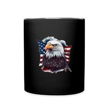 Pygargue à tête blanche américain avec drapeau des États-Unis - Mug uni - noir - Devant