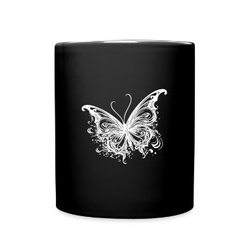 Pretty Tattoo Kids Lines Style Butterfly - Mug uni - noir - Devant