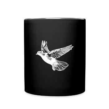 Pigeon voyageur volant avec de grandes ailes - Mug uni - noir - Devant