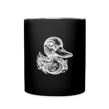 Mignon petit canard vintage avec un énorme bec - Mug uni - noir - Devant