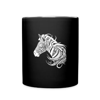 Wildes Zebra Tattoo Style Linien - Tasse einfarbig - Schwarz - Vorne