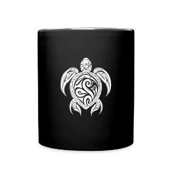 Pretty Vintage Tattoo Diver Turtle - Full Colour Mug - black - Front