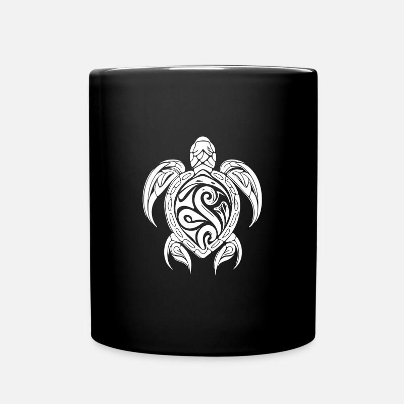 Hübsche Vintage Tattoo Taucher Schildkröte - Tasse einfarbig - Schwarz