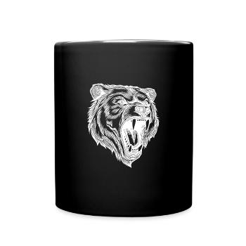Wilder böser Bärenkopf mit scharfen Zähnen - Tasse einfarbig - Schwarz - Vorne