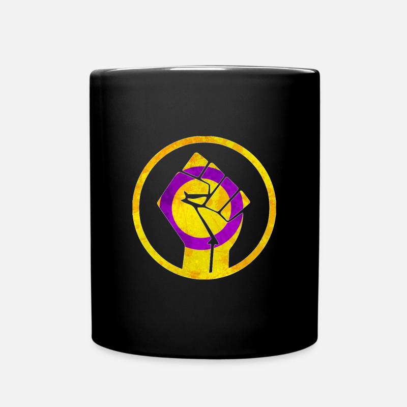Fist Flags out Intersex - Full Colour Mug - black