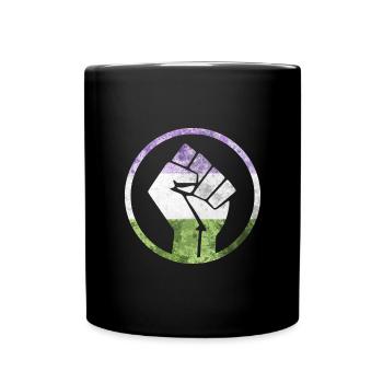 Faust Flagge raus Genderqueer - Tasse einfarbig - Schwarz - Vorne