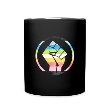 Fist Flag raus Queer - Tasse einfarbig - Schwarz - Vorne