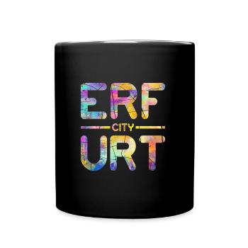 Erfurt City - Tasse einfarbig - Schwarz - Vorne