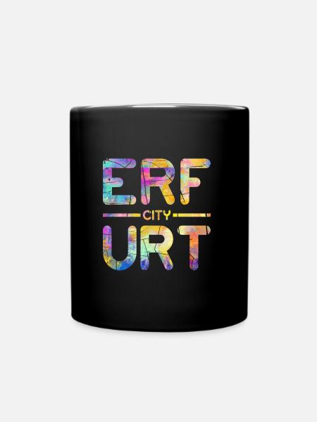 Erfurt City - Tasse einfarbig - Schwarz