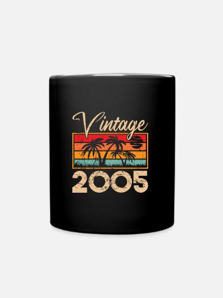 Vintage 2005 Paradise Geburtstagsgeschenk - Tasse einfarbig - Schwarz